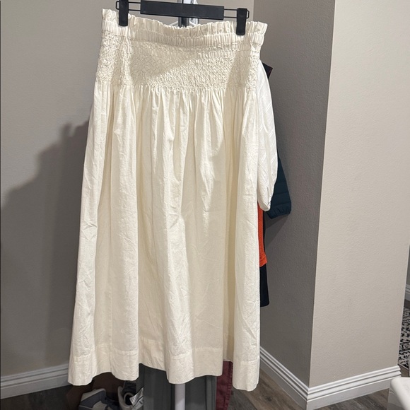 Sea New York Ivory Smocked Waist Cotton Midi Skirt – Size Small - Picture 1 of 5